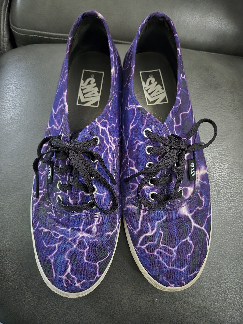 Vans Purple Lightning Canvas Sneakers with Black Laces